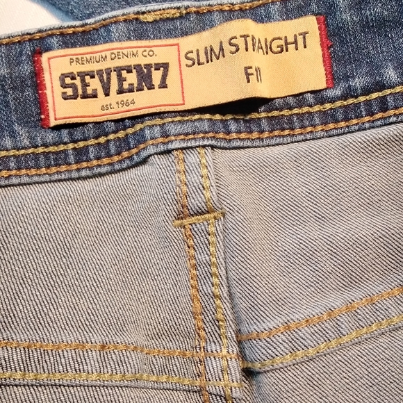 2/$15 Seven7 Slim Straight Fit Jeans 38x30 - Picture 5 of 6